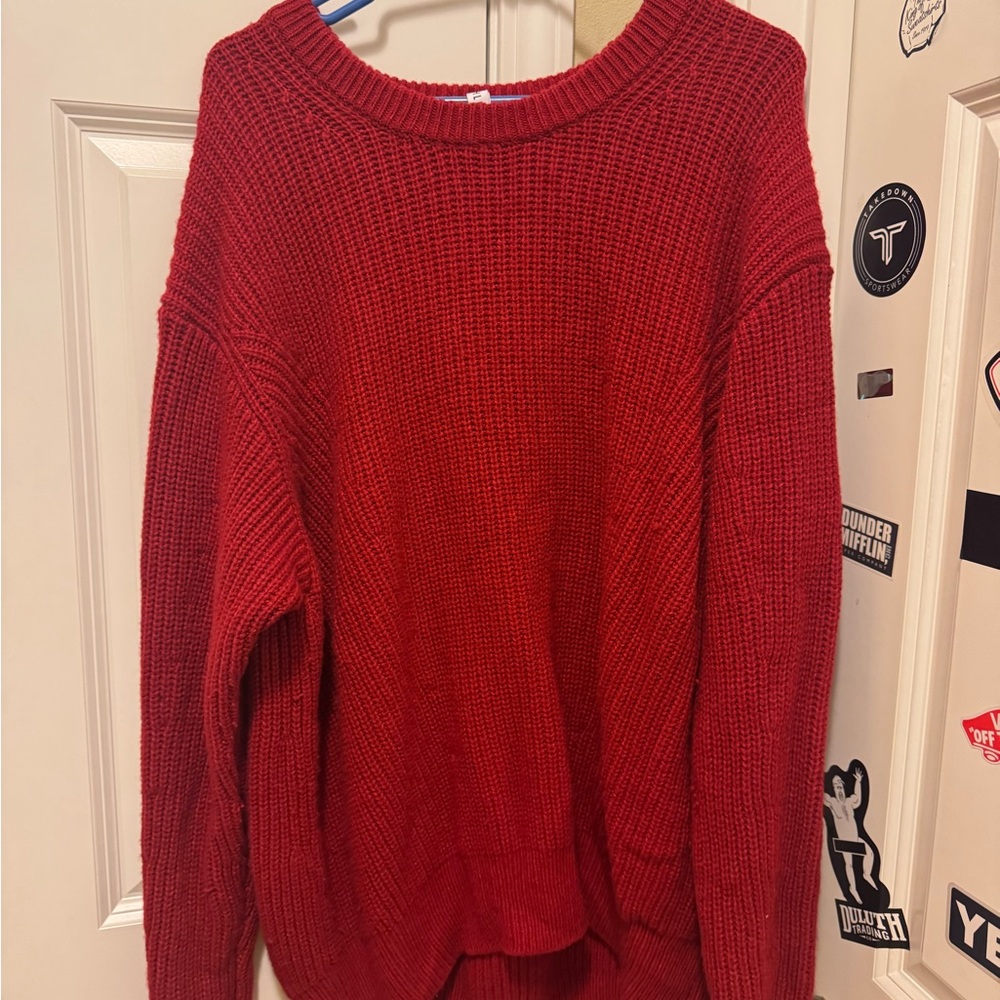 Athleta Vibrant Red Crew Neck Sweater